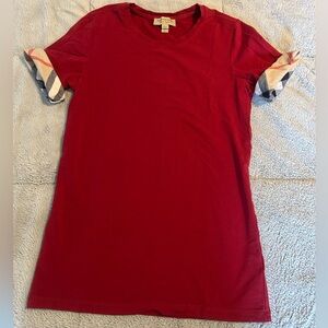 Burberry Red Crewneck Short Sleeve T-Shirt